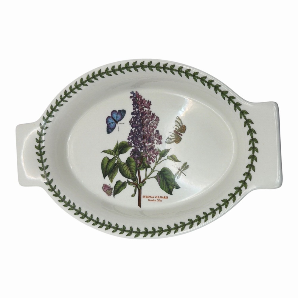 Portmeirion Casserole Botanic Garden Lilac Au Gratin Baking/Serving Dish Handles